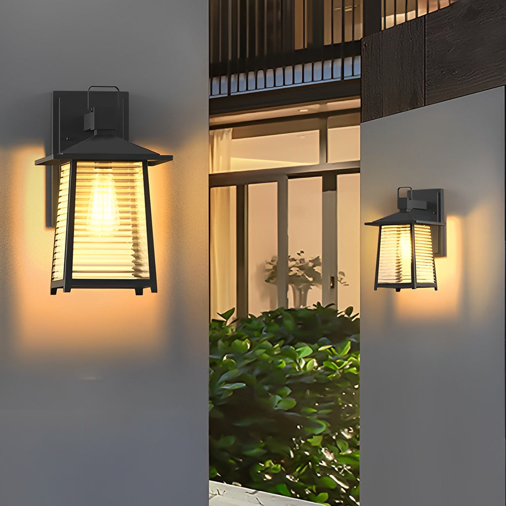 Modern Waterproof Glass Lantern Outdoor Wall Light