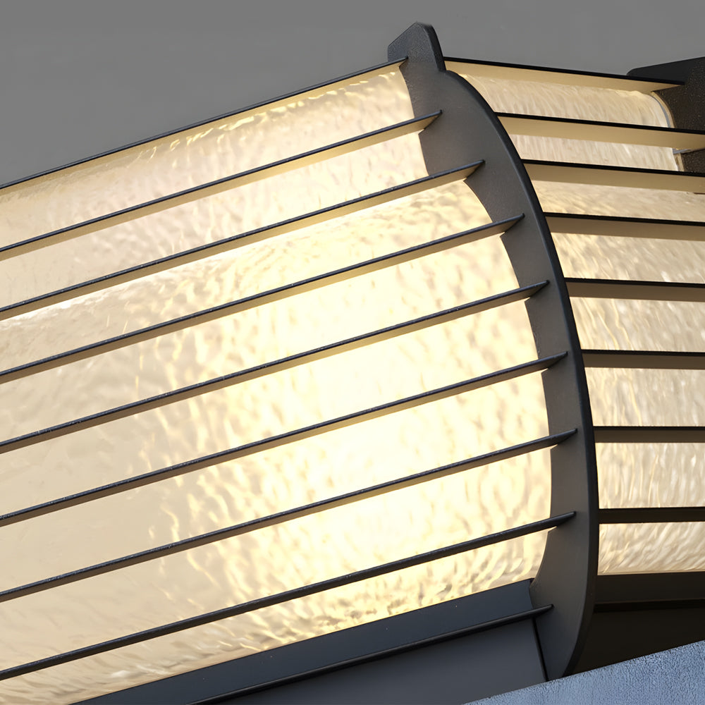 Modern Black Lantern Pillar Landscape Light with Grille Design