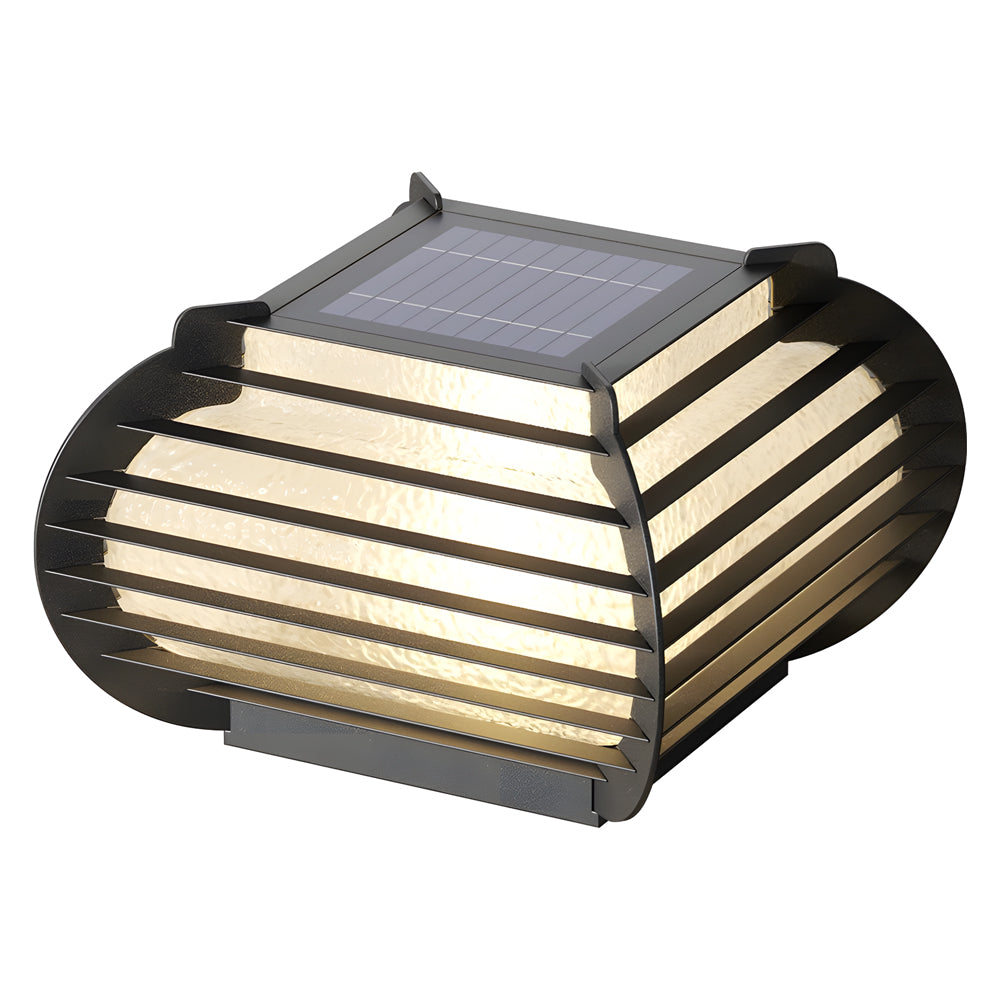 Modern Black Lantern Pillar Landscape Light with Grille Design