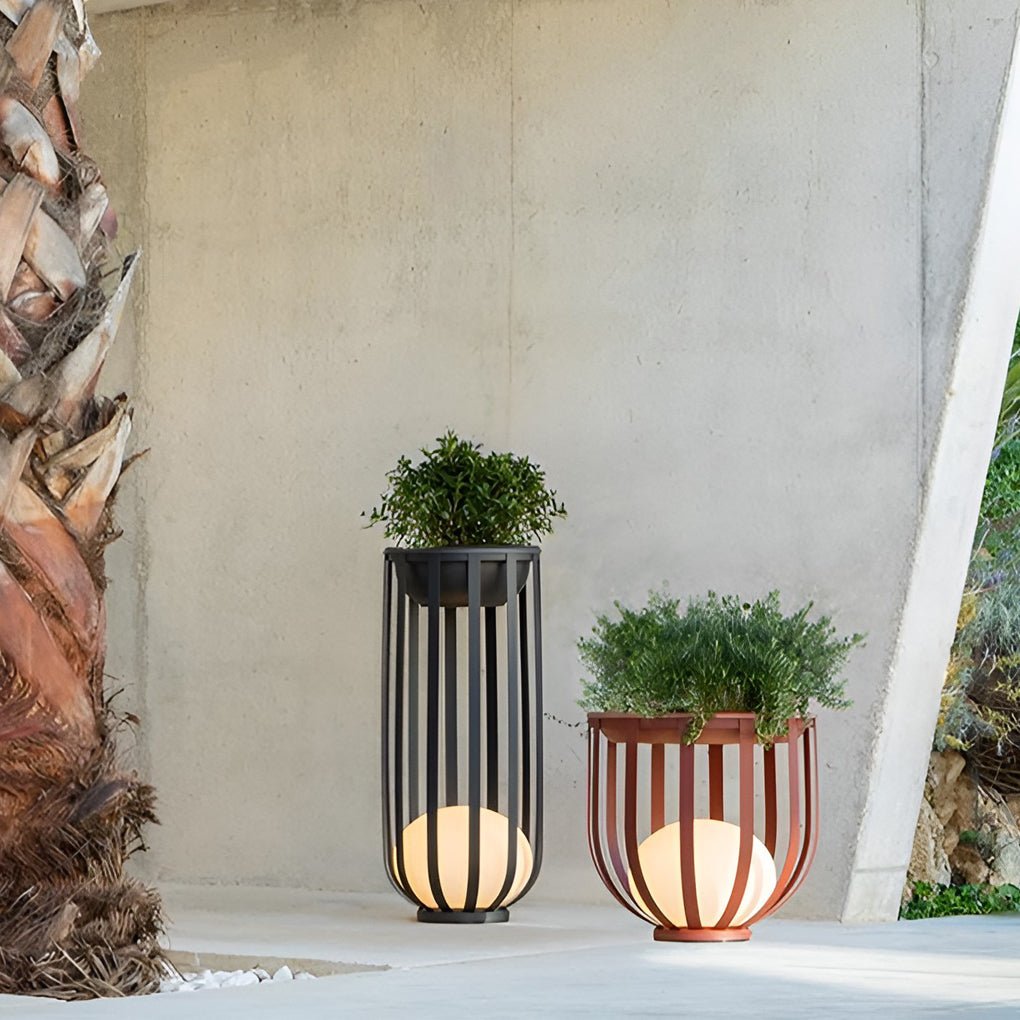 Industrial Solar LED Outdoor Lantern with Tray - Eco-Friendly Lighting Solutions