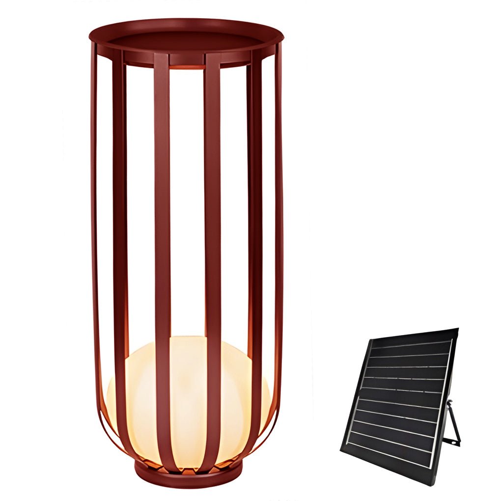 Industrial Solar LED Outdoor Lantern with Tray - Eco-Friendly Lighting Solutions
