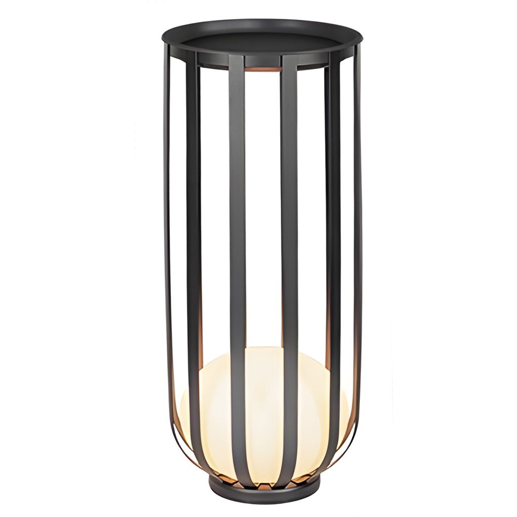 Industrial Solar LED Outdoor Lantern with Tray - Eco-Friendly Lighting Solutions
