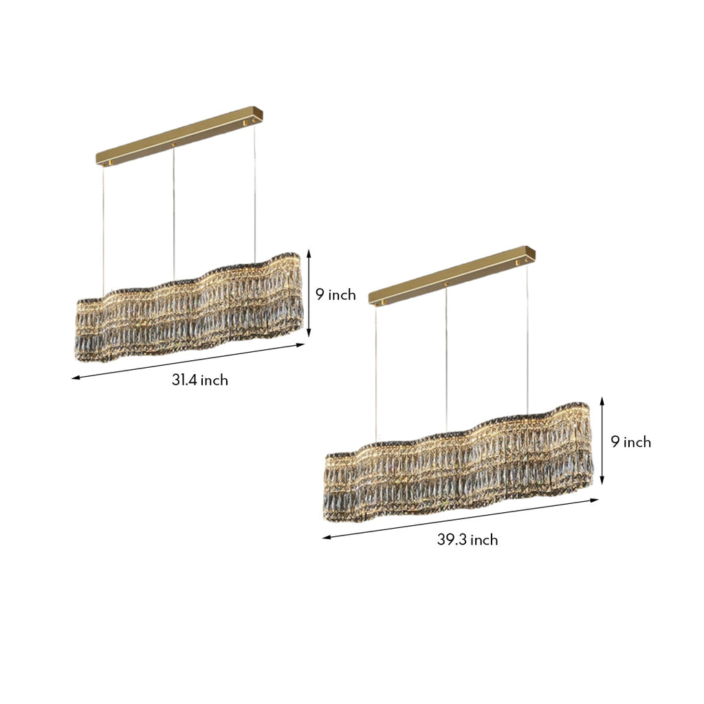 LED Crystal Chandelier Modern Elegant Lighting Minimalist Design
