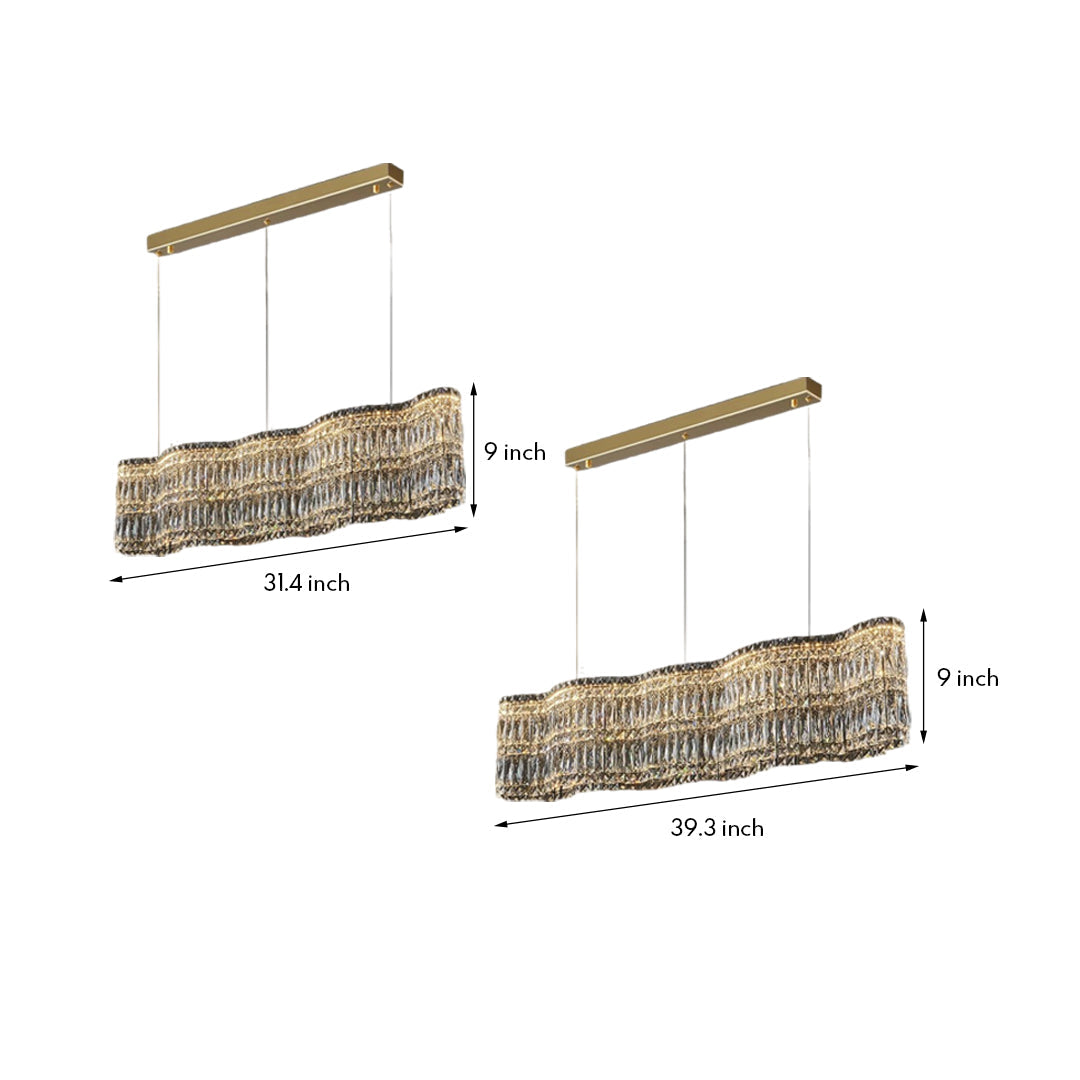 LED Crystal Chandelier Modern Elegant Lighting Minimalist Design