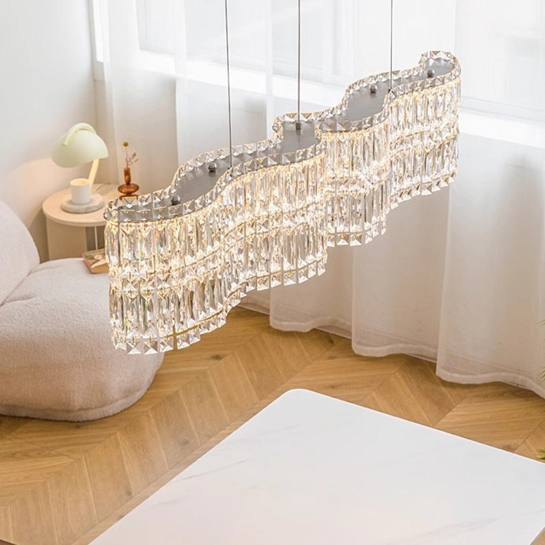 LED Crystal Chandelier Modern Elegant Lighting Minimalist Design