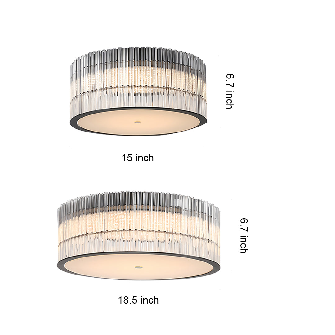 Modern Minimalist Crystal Flush Mount Light Fixture