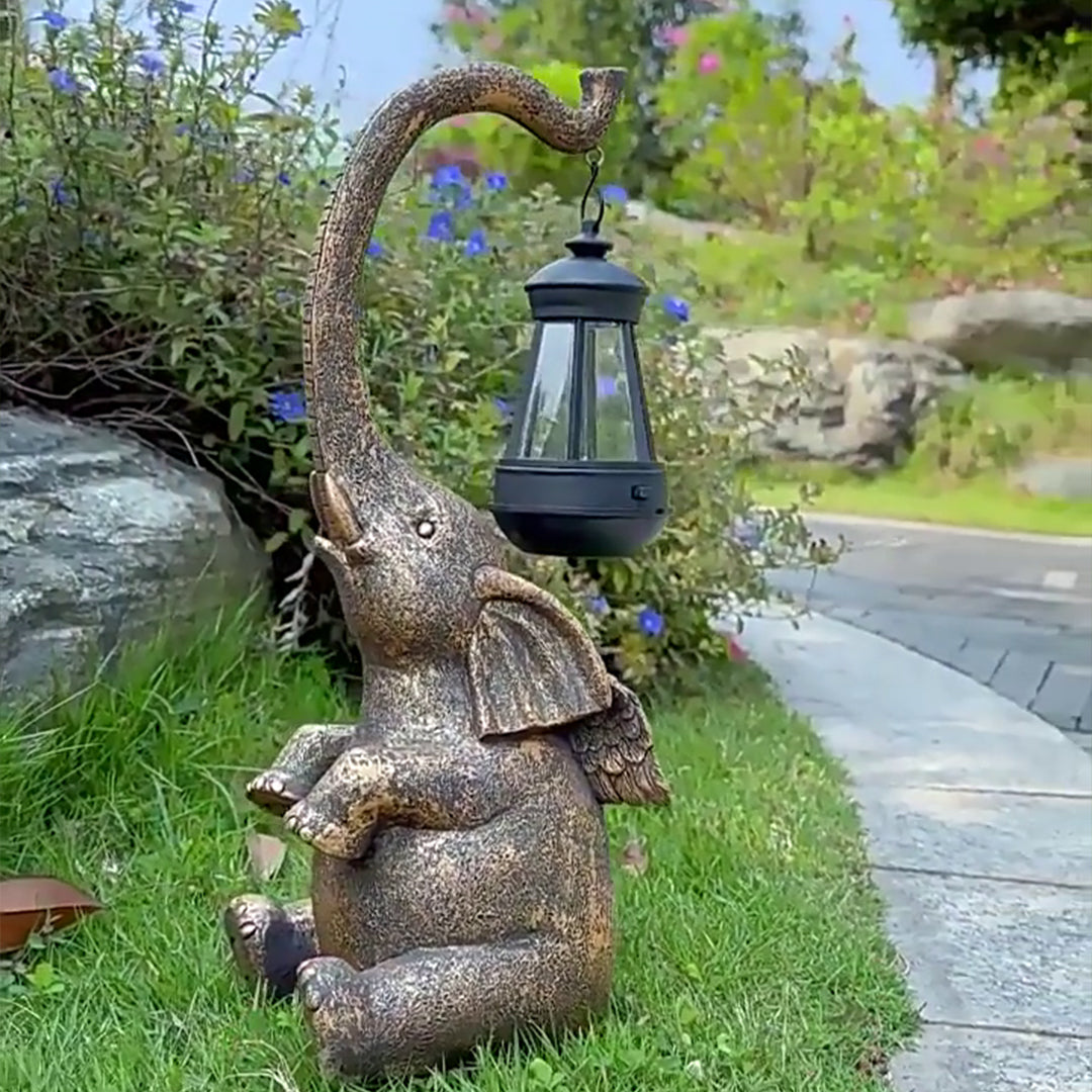 Resin Garden Solar Animal Lights - Outdoor Decorative Lighting, Waterproof Solar Garden Statues, Eco-Friendly Yard Art, LED Animal Figurines