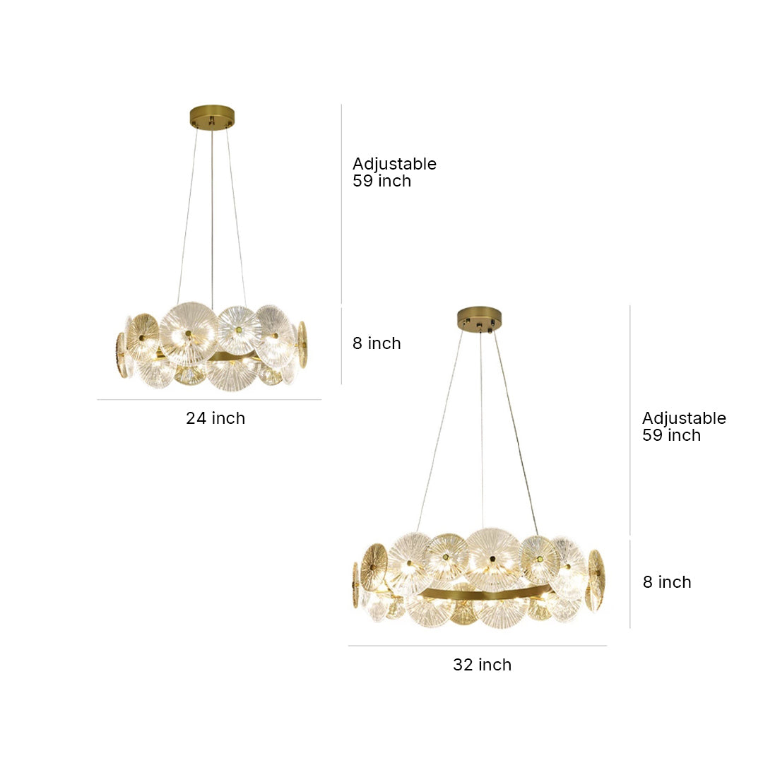 Large Silver Iron Frame Chandelier - Clear Glass Ceiling Light