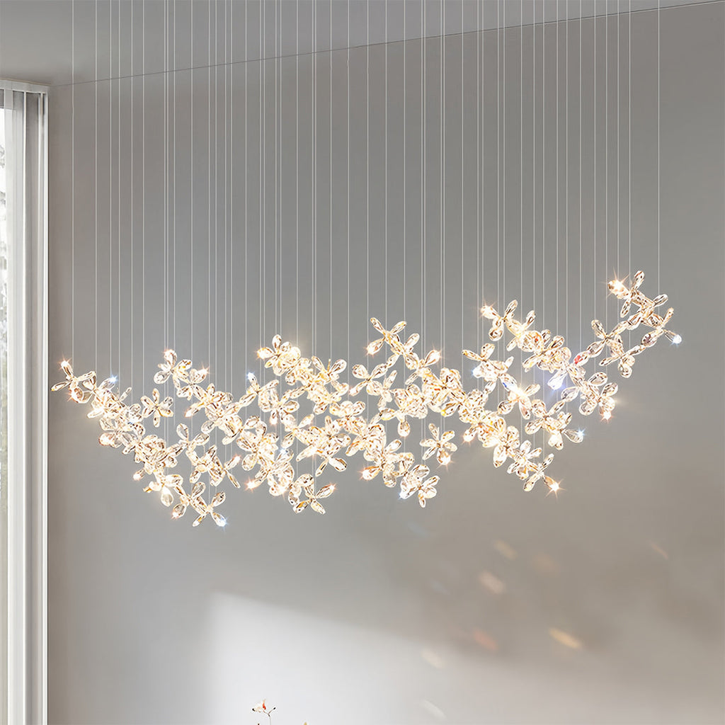 Rock Crystal Chandelier - Italian Flower Island Light