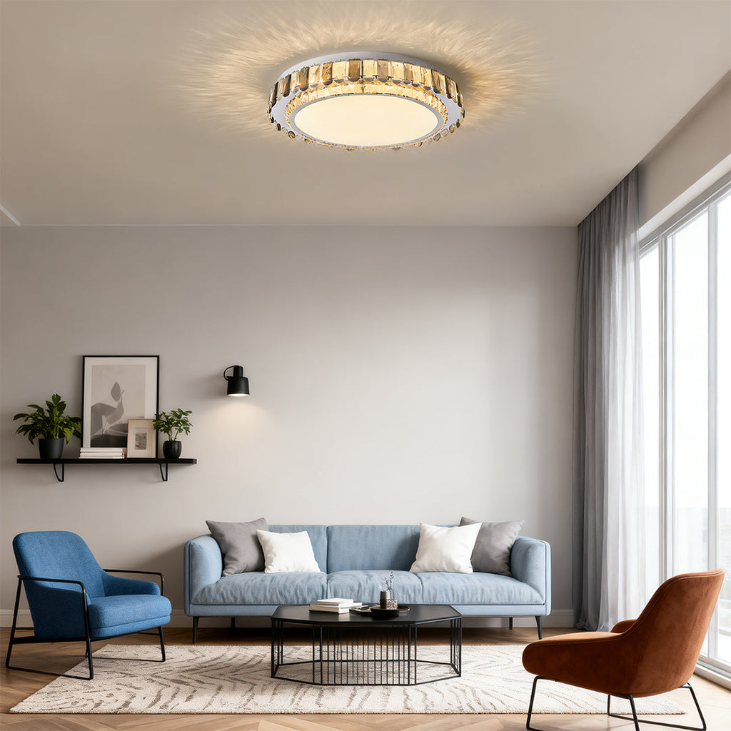 Luxury Crystal Flush Mount LED Light Fixture
