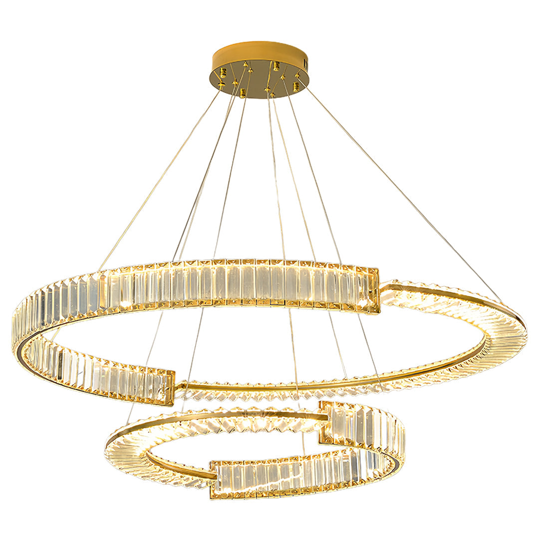 Gold Crystal Chandelier Dimmable LED Modern Ceiling Light