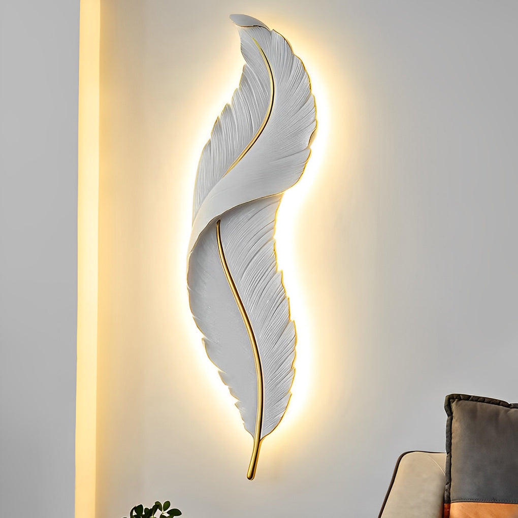 Feather Wall Light Modern Luxury LED Resin Corridor Lamp