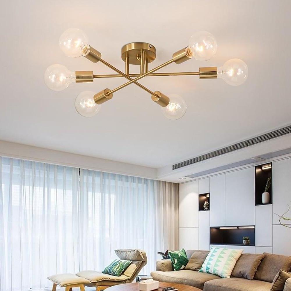 Modern LED Nordic Geometric Sputnik Semi Flush Mount Ceiling Light