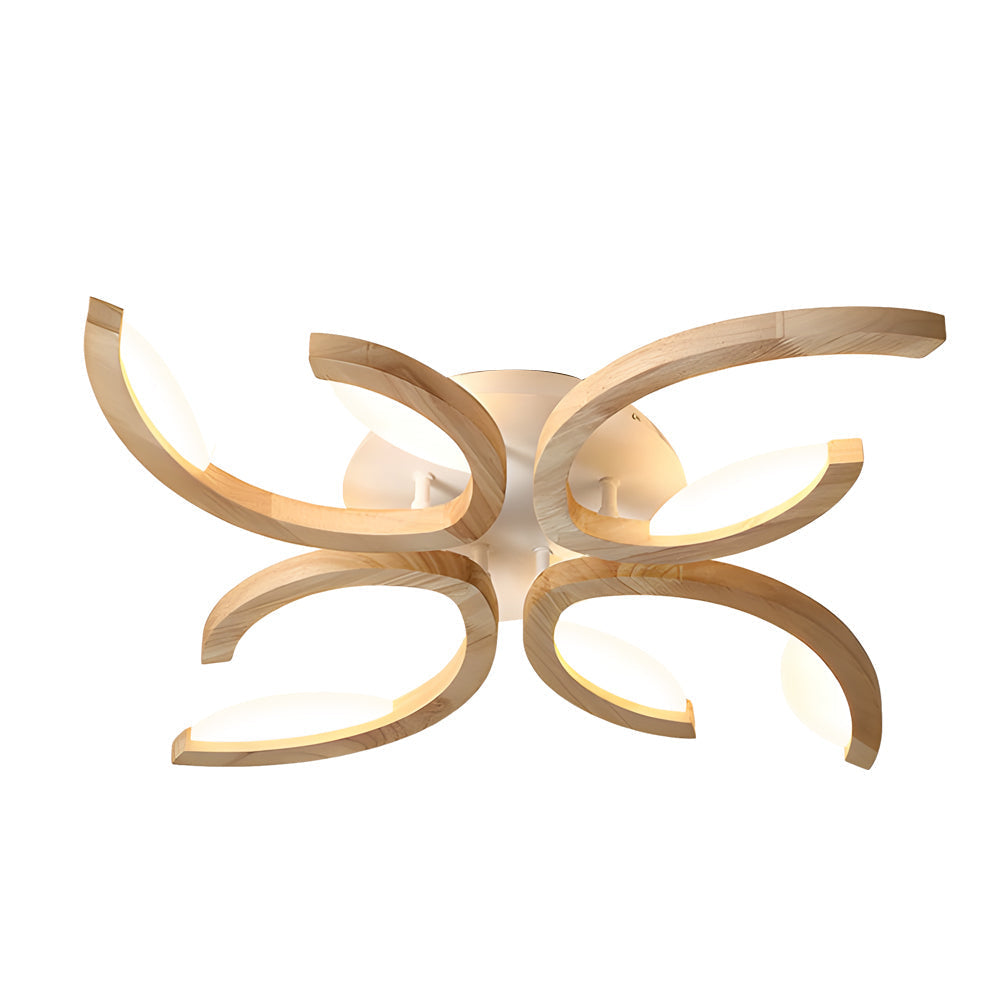 Leaf Ceiling Light - Floral Wooden Design Natural Illumination