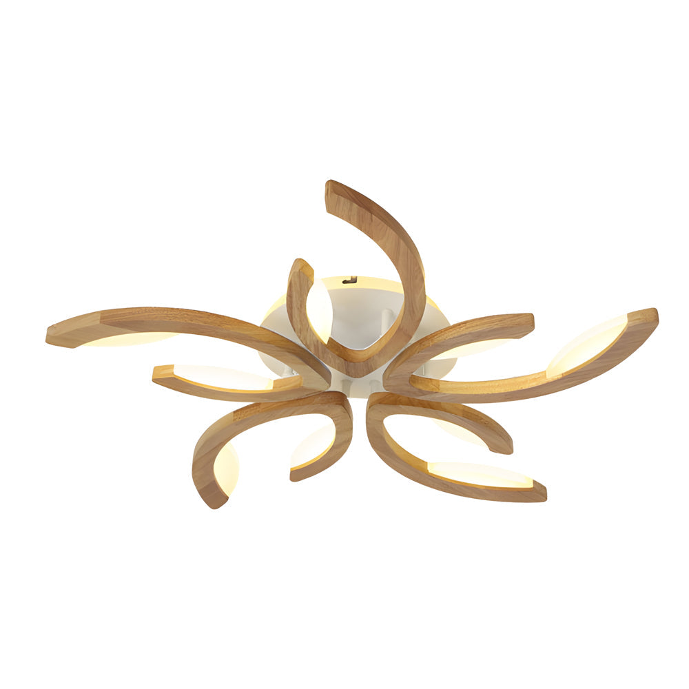 Leaf Ceiling Light - Floral Wooden Design Natural Illumination