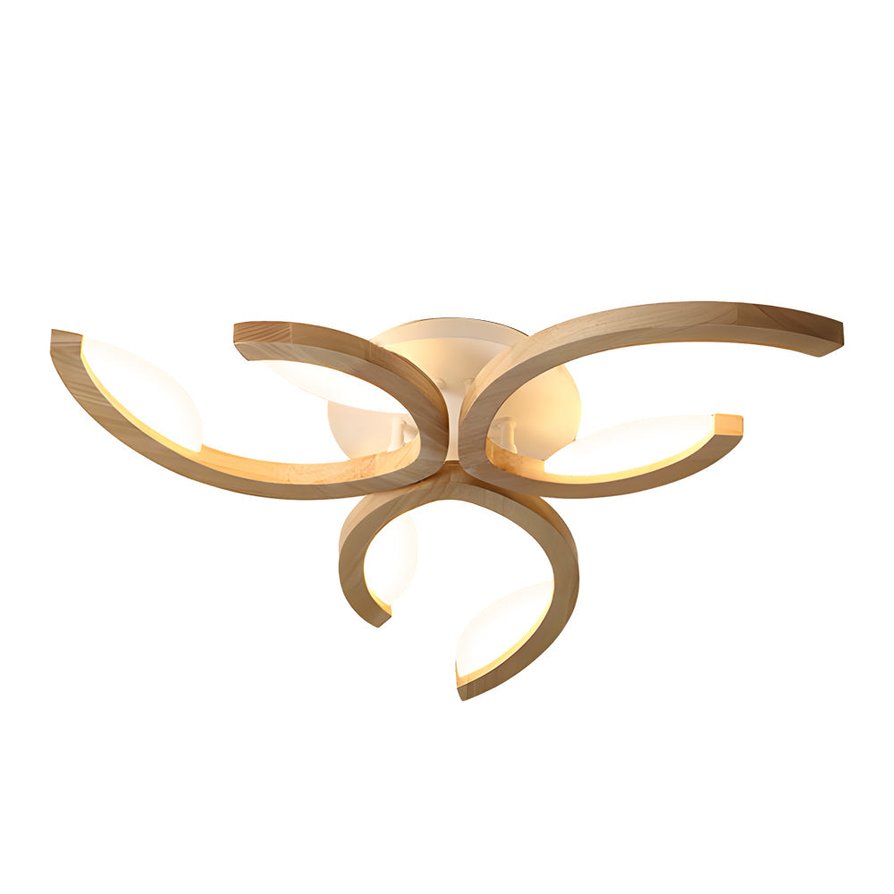 Leaf Ceiling Light - Floral Wooden Design Natural Illumination