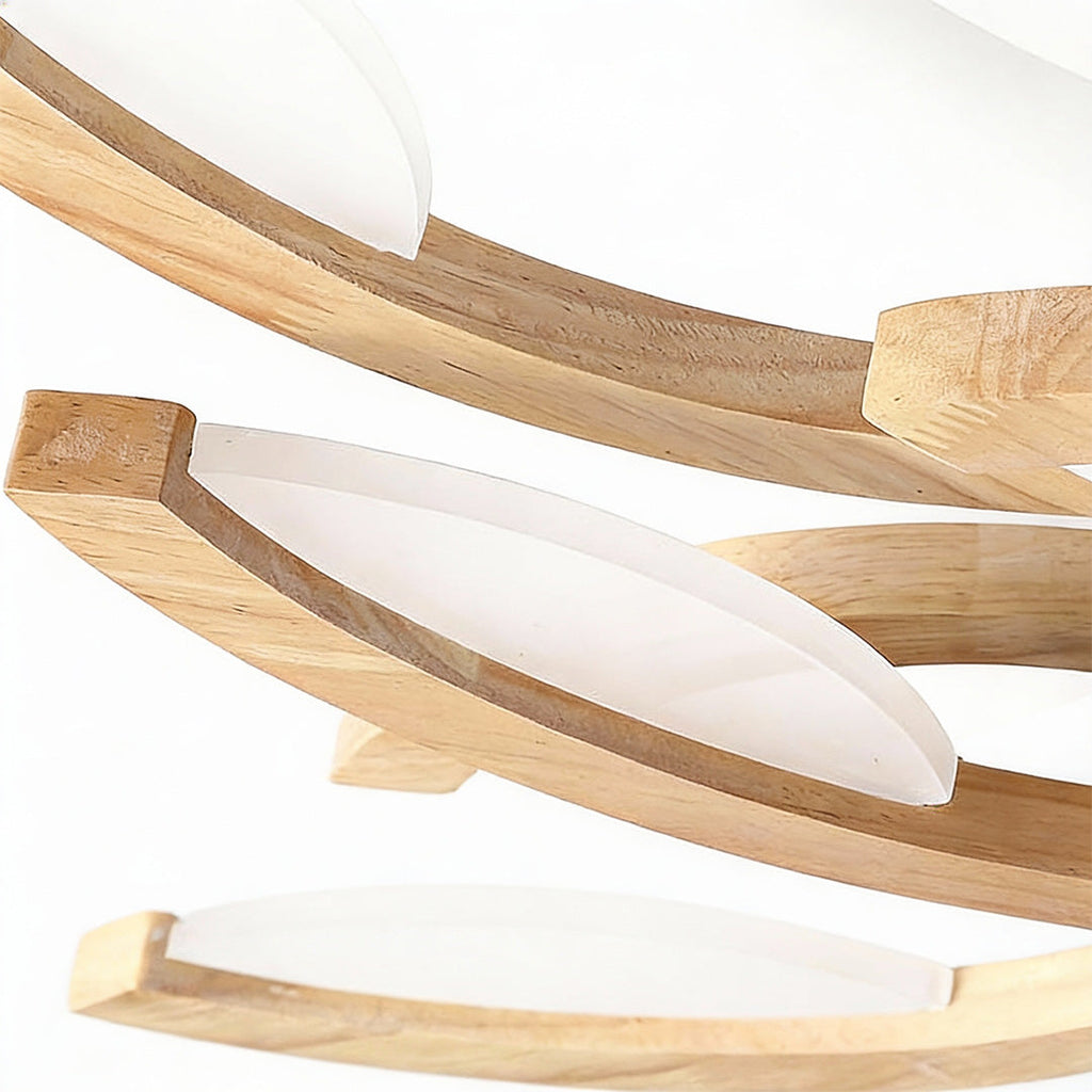 Leaf Ceiling Light - Floral Wooden Design Natural Illumination