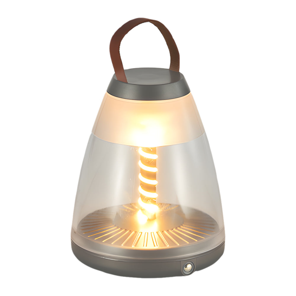Portable Battery Powered Outdoor Spiral LED Lamp - Stylish and Versatile Lighting Solution for Patios, Camping, and Garden Use.