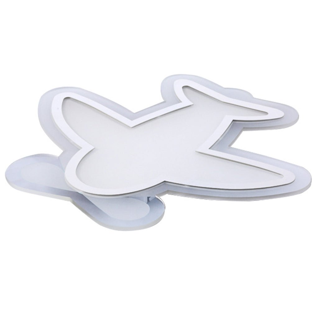 LED Aircraft Shaped Flush Mount Light – Modern White Iron Ceiling Fixture