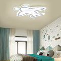 LED Aircraft Shaped Flush Mount Light – Modern White Iron Ceiling Fixture