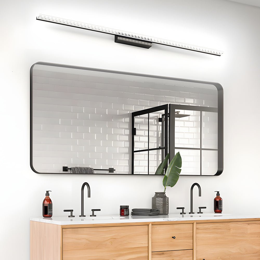 LED Bathroom Vanity Lights Geometric Acrylic Shade 3-Step Dimming Modern Light Fixture for Bathroom LED Wall Sconce Brushed Nickel Finish Energy-Efficient Lighting Stylish Vanity Light for Home Decor Adjustable Brightness LED Lighting Solutions