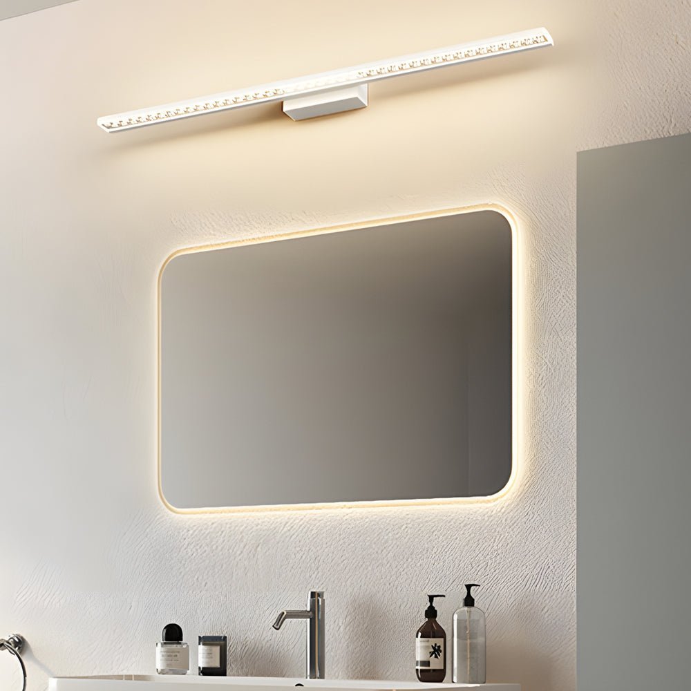 LED Bathroom Vanity Lights Geometric Acrylic Shade 3-Step Dimming Modern Light Fixture for Bathroom LED Wall Sconce Brushed Nickel Finish Energy-Efficient Lighting Stylish Vanity Light for Home Decor Adjustable Brightness LED Lighting Solutions