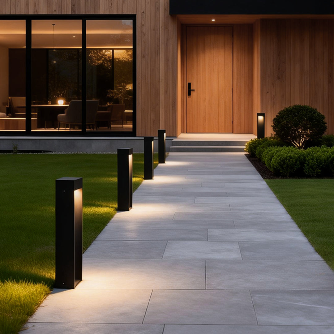 Modern Black Bollard LED Lights - Outdoor Lawn Lighting Solutions