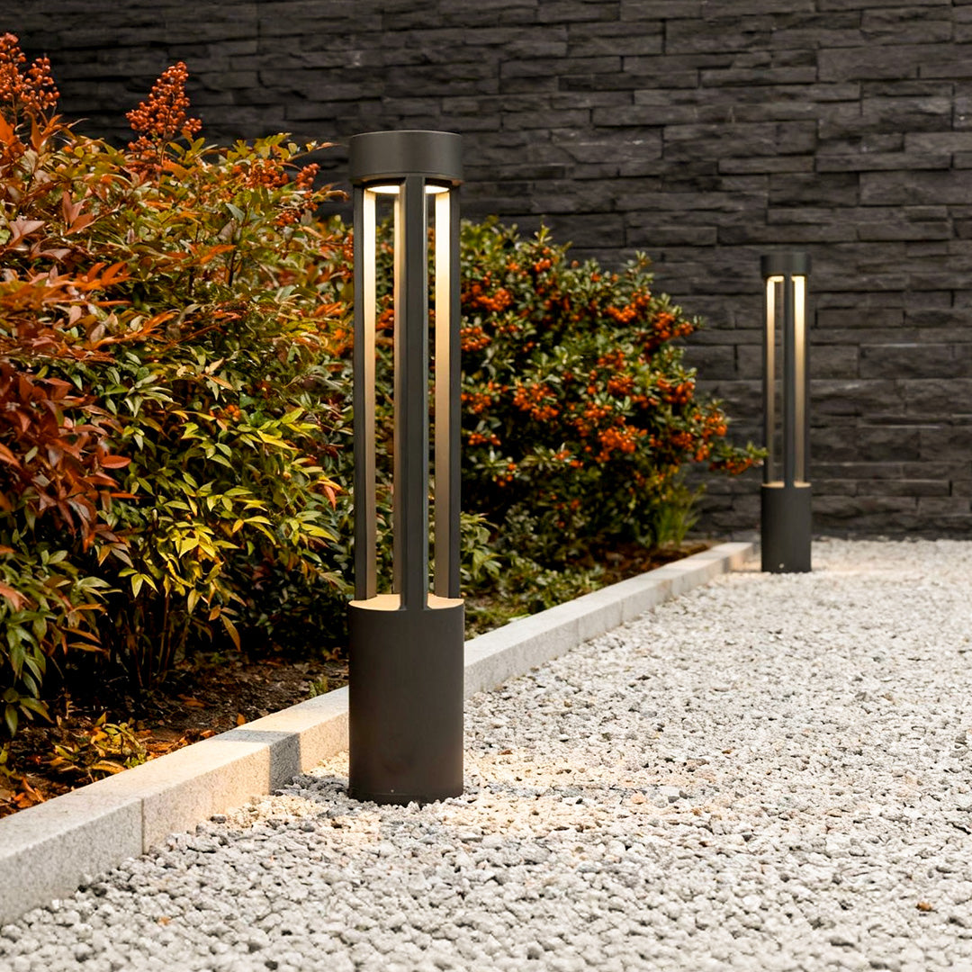 Modern Black LED Bollard Path Lights - Landscape Lighting Solutions