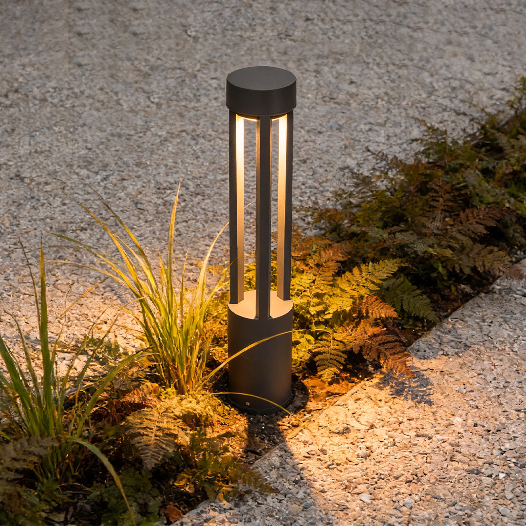 Modern Black LED Bollard Path Lights - Landscape Lighting Solutions