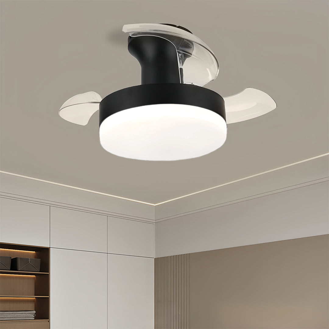 LED Ceiling Fan with Lights - Stepless Dimming, Silent Motor, Modern Design