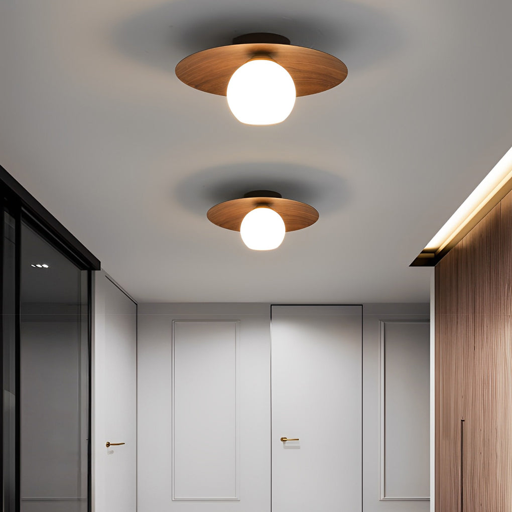 LED Ceiling Light Wood Grain Nordic Minimalist Design
