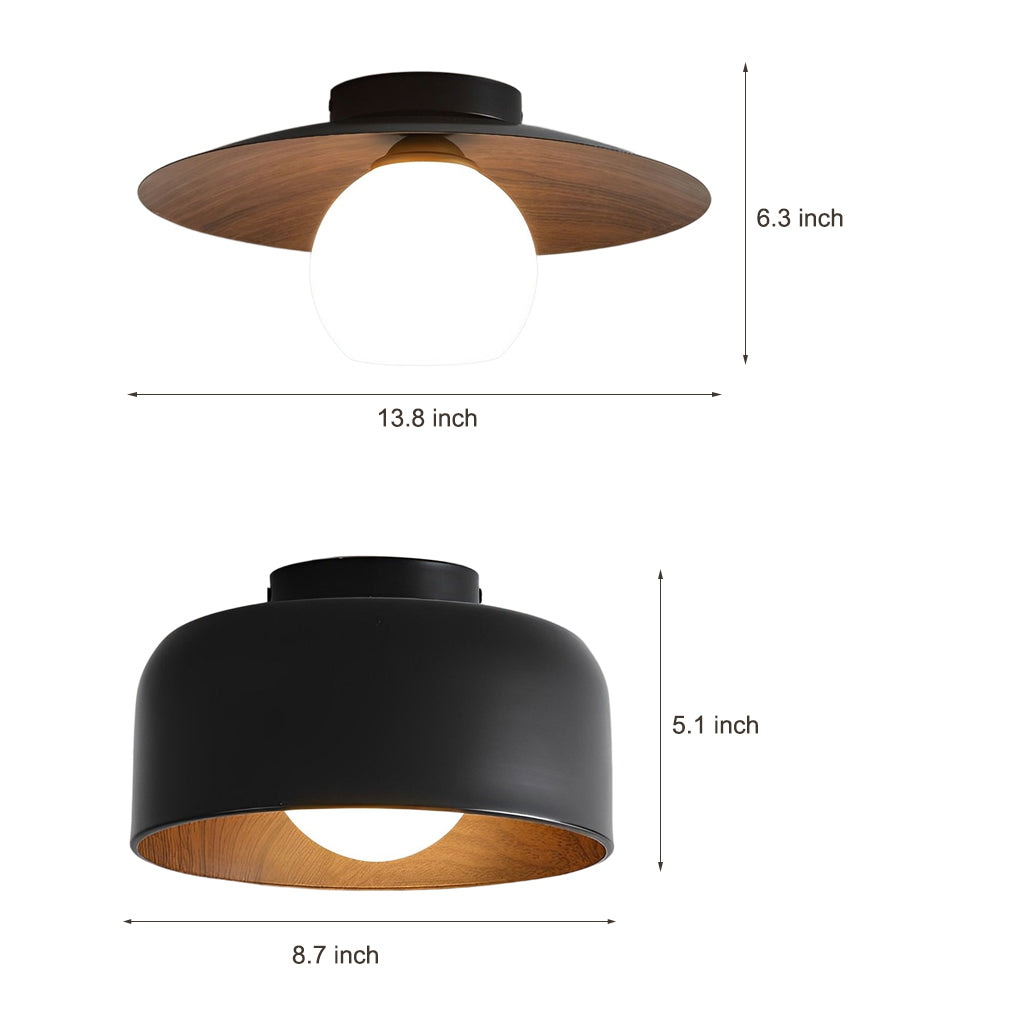 LED Ceiling Light Wood Grain Nordic Minimalist Design