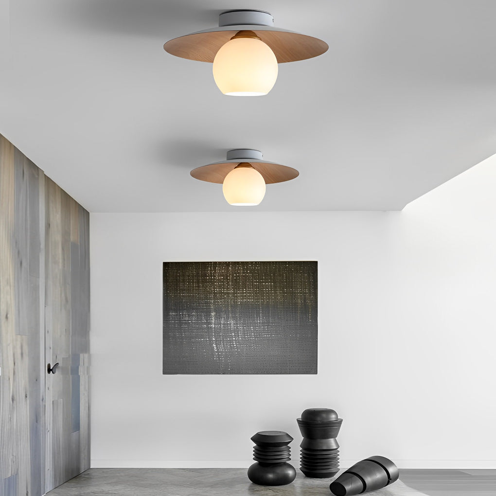LED Ceiling Light Wood Grain Nordic Minimalist Design
