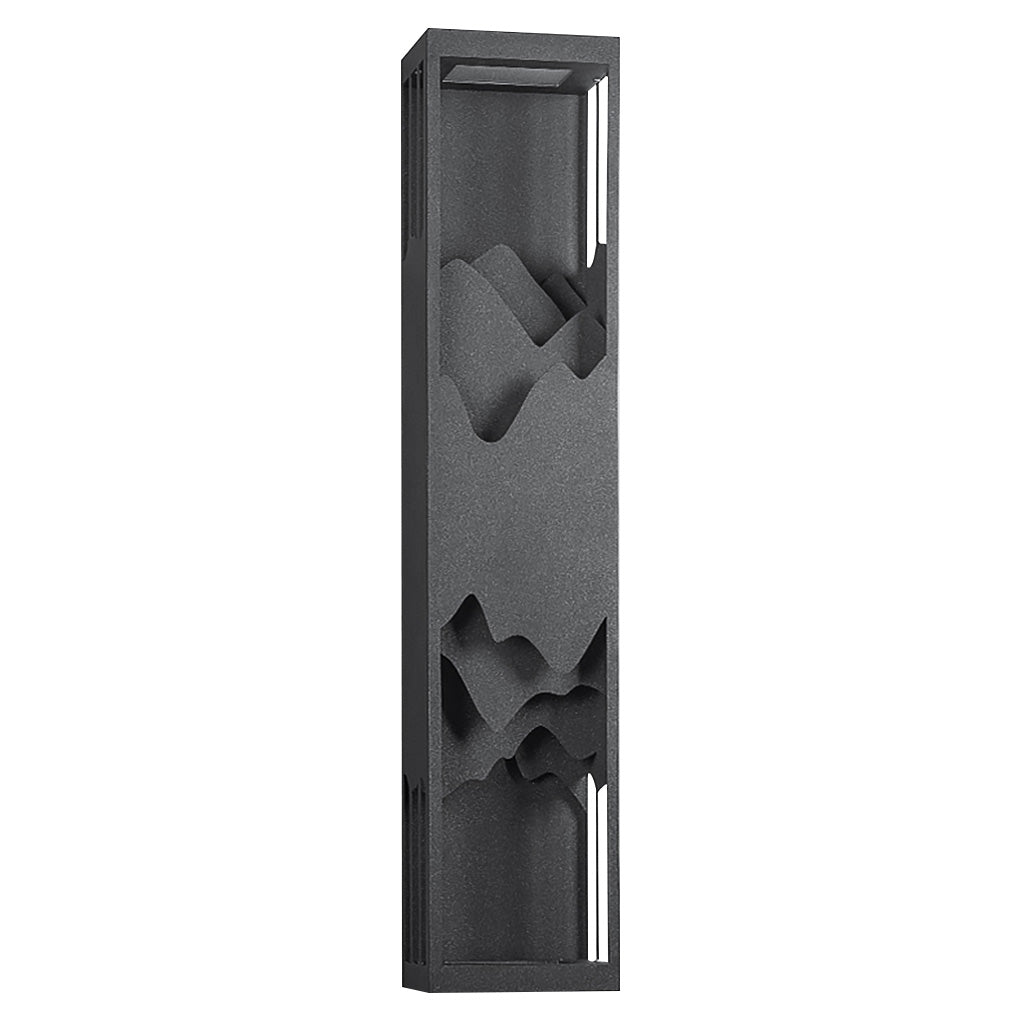 Mountain Scenery Solar Wall Lamp - Waterproof LED Up Down Lighting for Porch & Garden