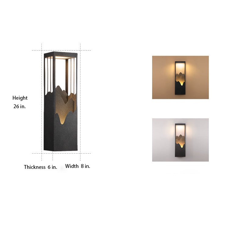 Mountain Scenery Solar Wall Lamp - Waterproof LED Up Down Lighting for Porch & Garden