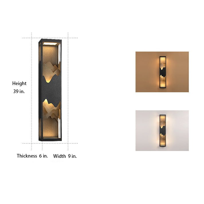 Mountain Scenery Waterproof Solar Wall Lamp - LED Up Down Lighting for Porch & Garden