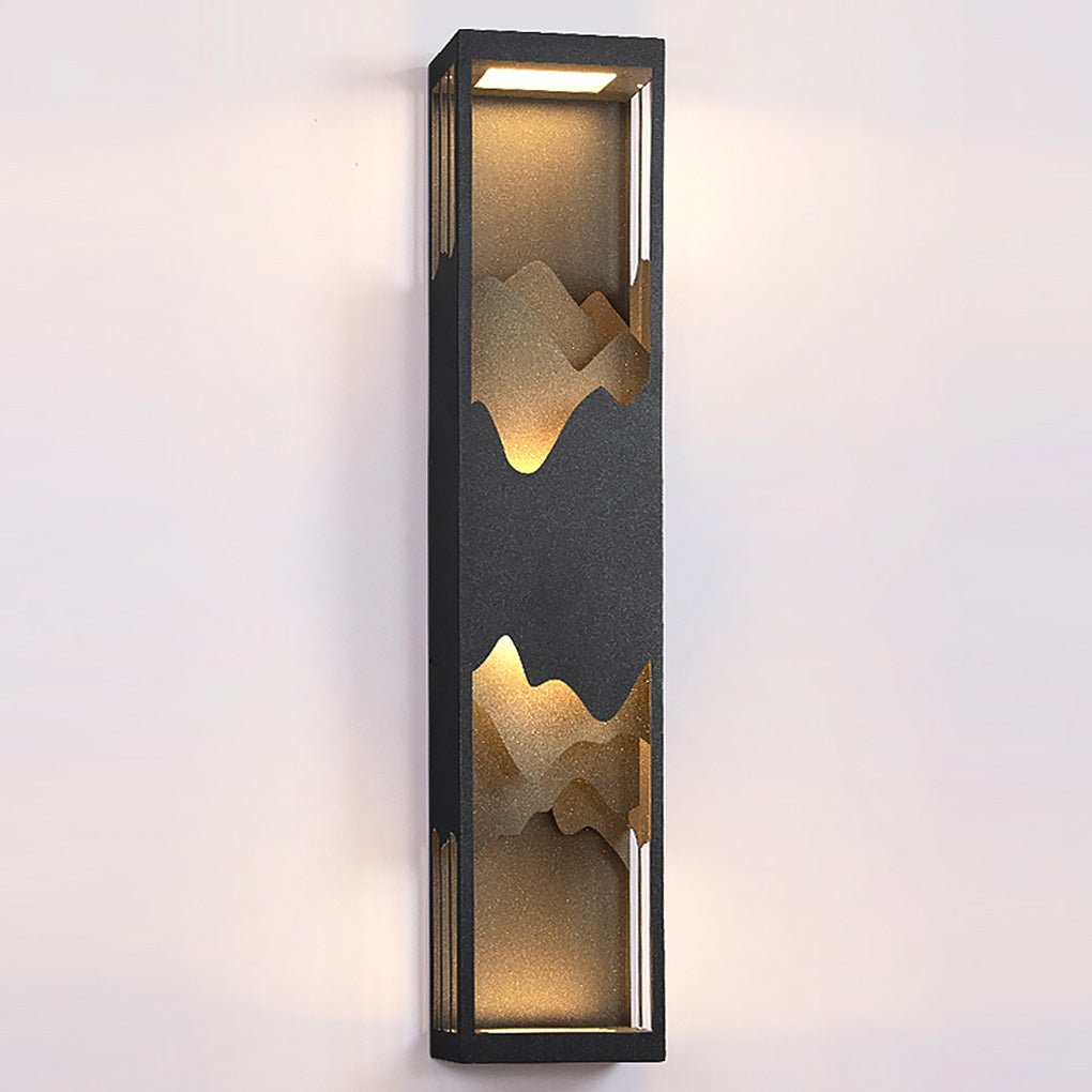 Mountain Scenery Waterproof Solar Wall Lamp - LED Up Down Lighting for Porch & Garden