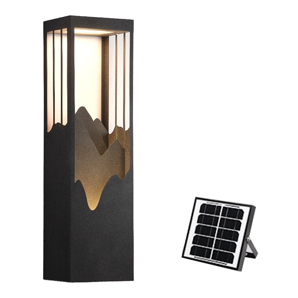 Mountain Scenery Solar Wall Lamp - Waterproof LED Up Down Lighting for Porch & Garden