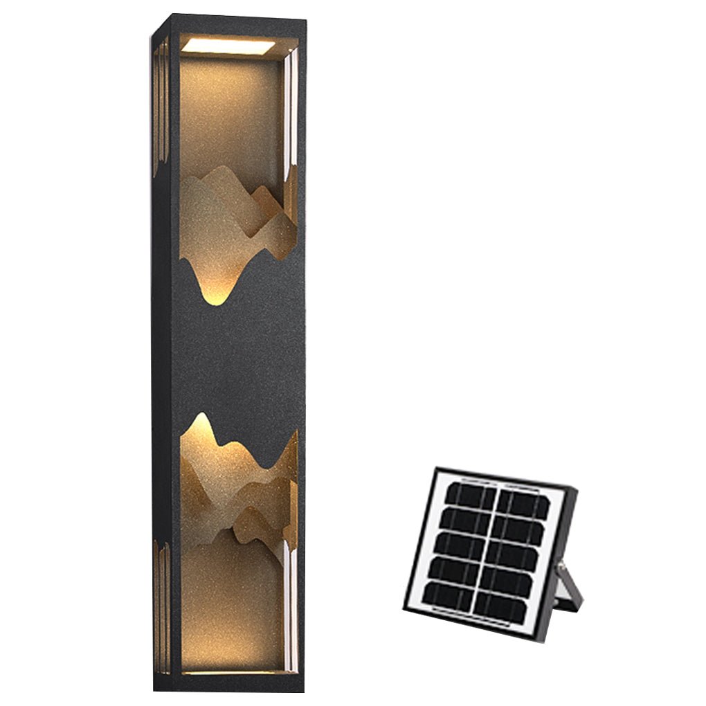 Mountain Scenery Waterproof Solar Wall Lamp - LED Up Down Lighting for Porch & Garden