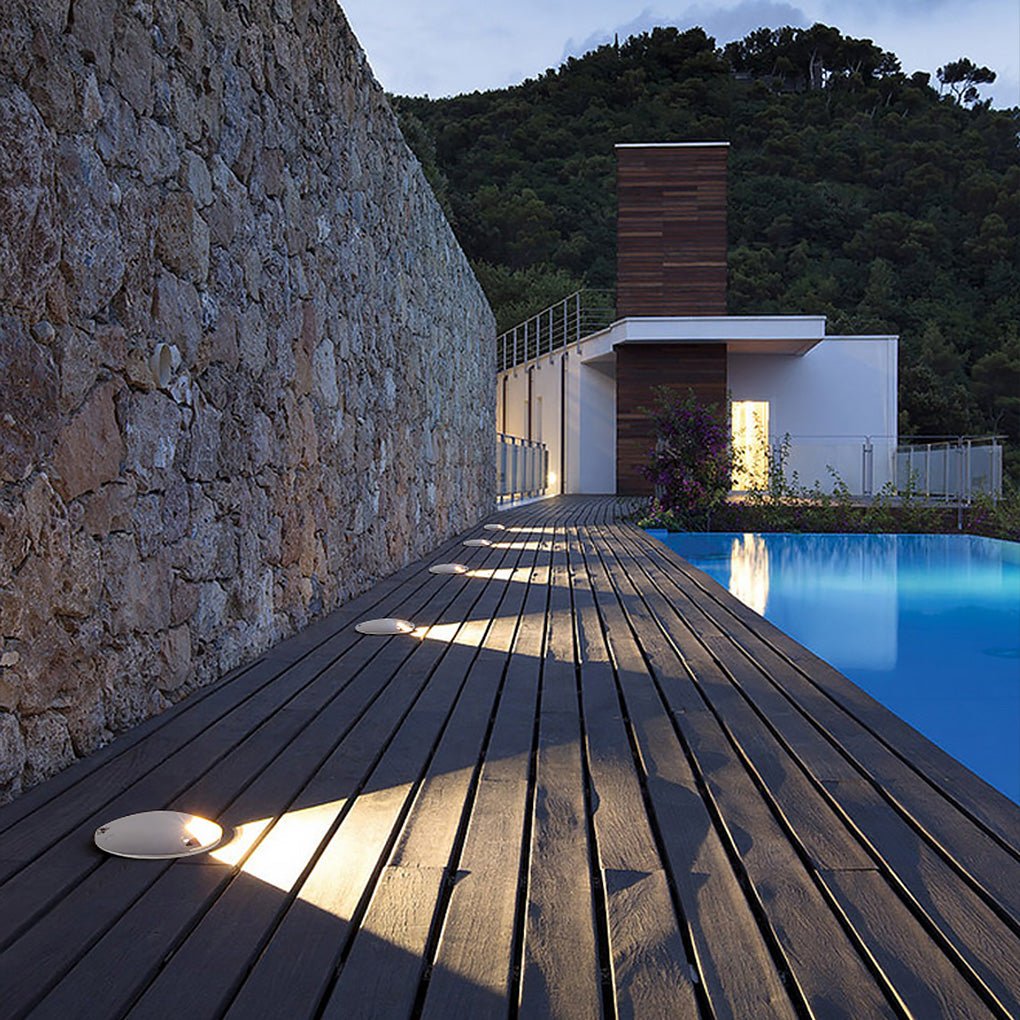 Modern LED Recessed Waterproof Step Light - Metal Deck Lighting