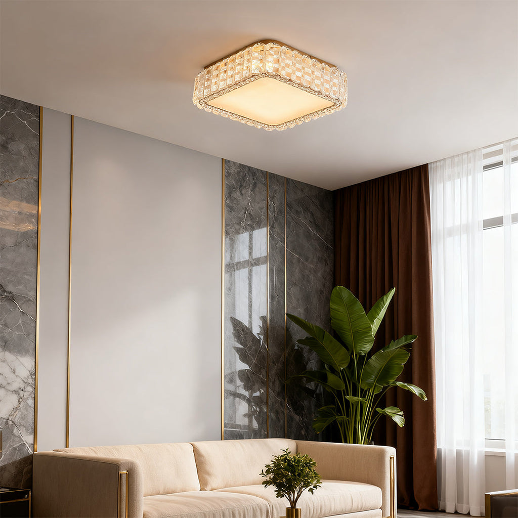 Luxury Crystal LED Flush Mount Ceiling Light Fixture