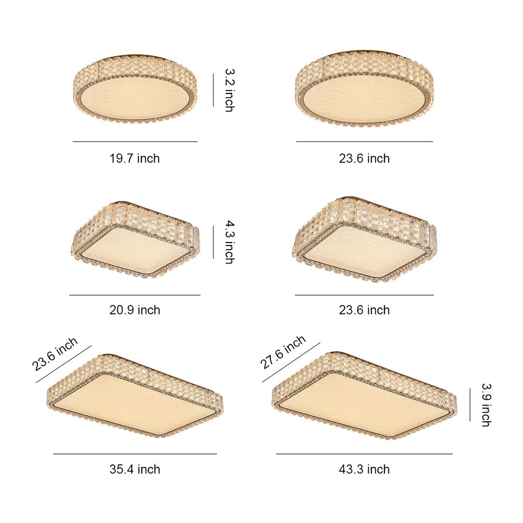 Luxury Crystal LED Flush Mount Ceiling Light Fixture