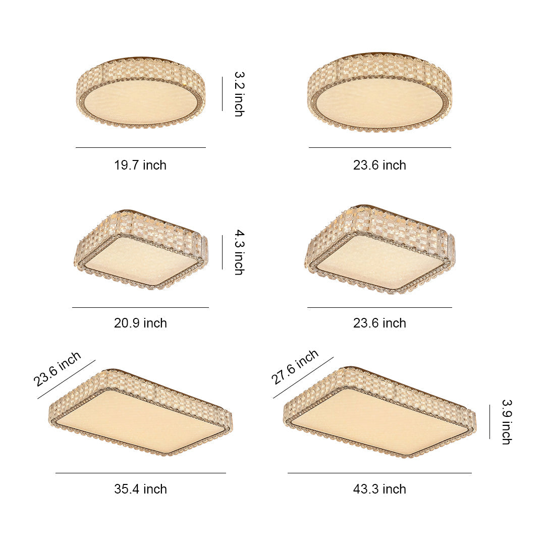 Luxury Crystal LED Flush Mount Ceiling Light Fixture