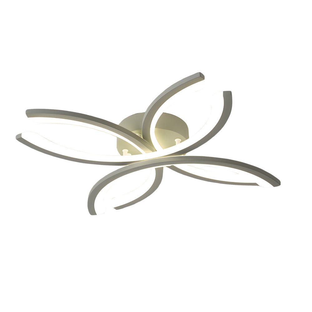 Flower-Shaped LED Acrylic Flush Mount Ceiling Light - White/Gray Fixture for Living Room