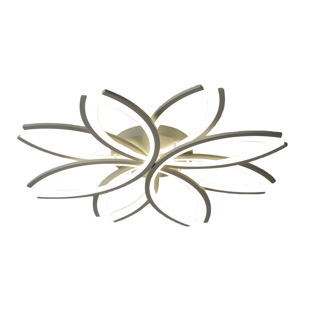 Flower-Shaped LED Acrylic Flush Mount Ceiling Light - White/Gray Fixture for Living Room
