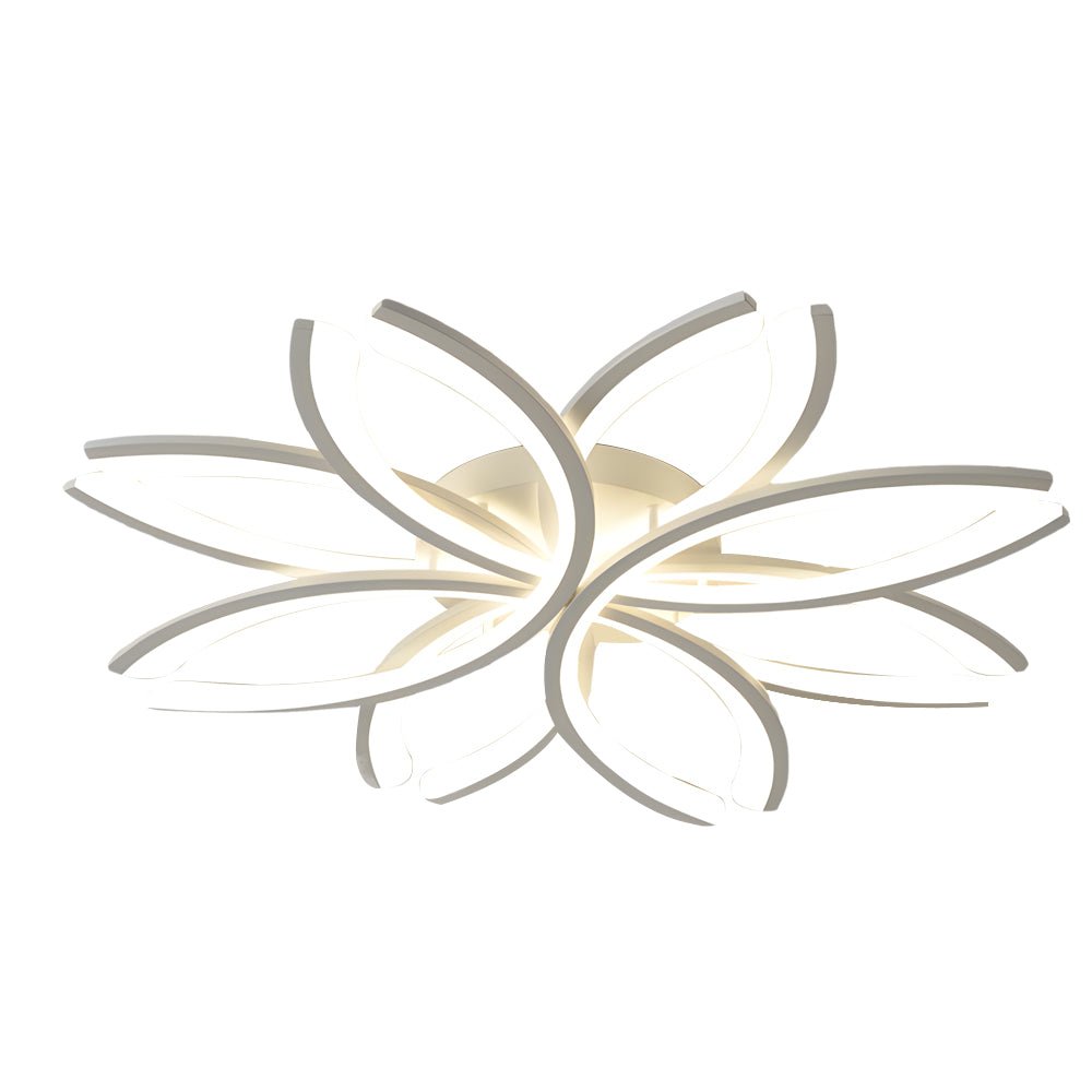 Flower-Shaped LED Acrylic Flush Mount Ceiling Light - White/Gray Fixture for Living Room