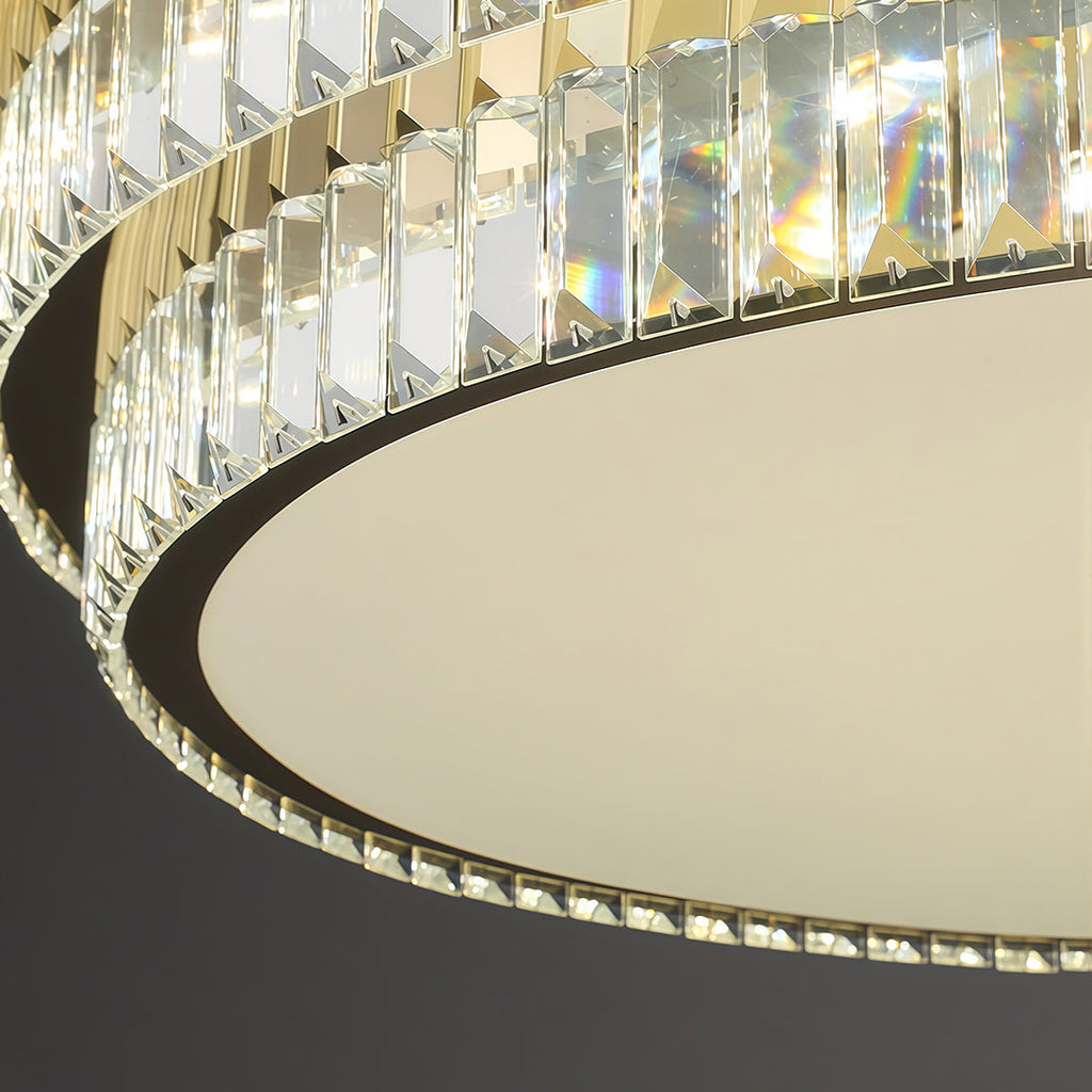 Luxury LED Flush Mount Crystal Lamp - Eye-Protecting Lighting for Home Decor