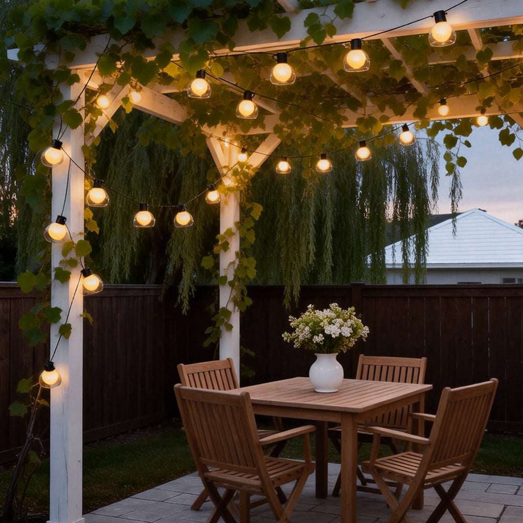 LED Globe String Lights - Outdoor Multi-Power Mode Decor