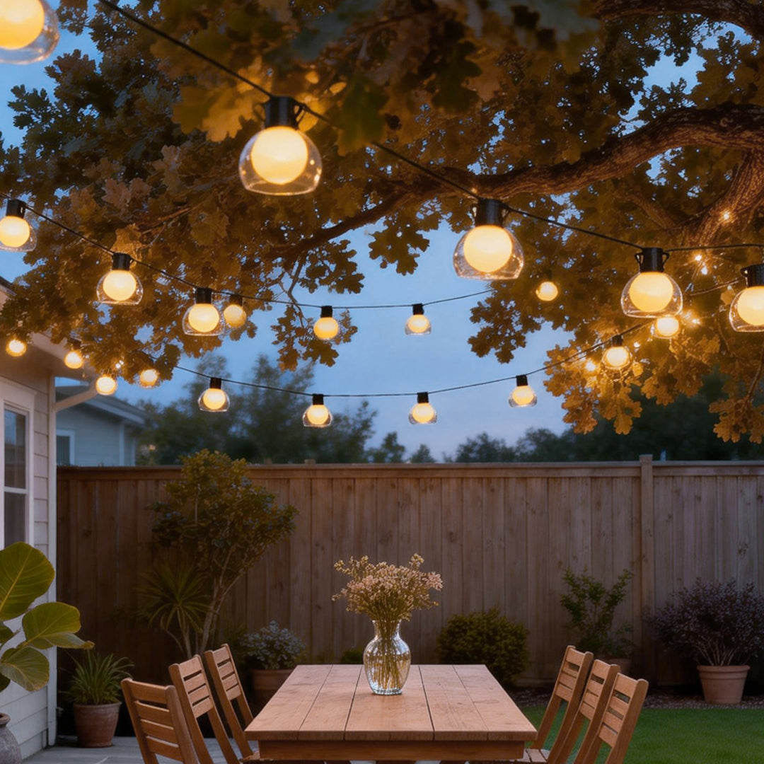 LED Globe String Lights - Outdoor Multi-Power Mode Decor