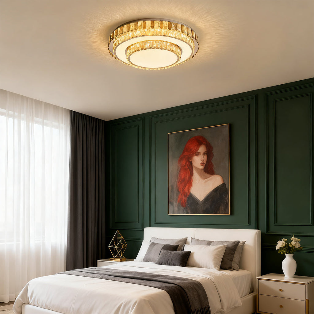 Luxury Crystal Flush Mount LED Light Fixture